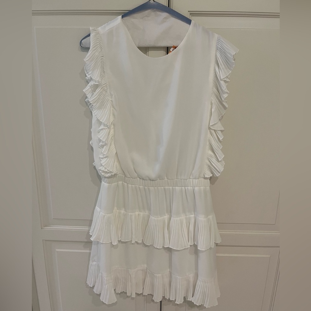 TCEC dress/ white pleated dress